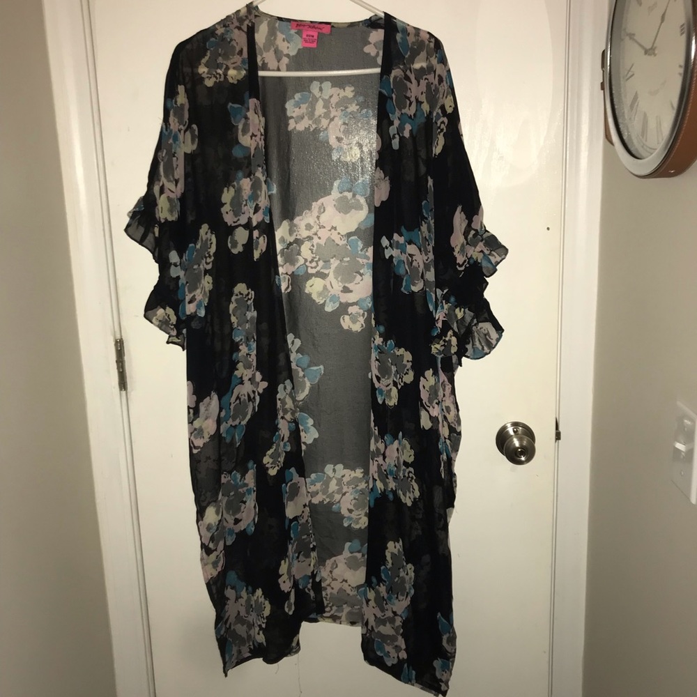 Betsey Johnson Floral Chiffon Kimono